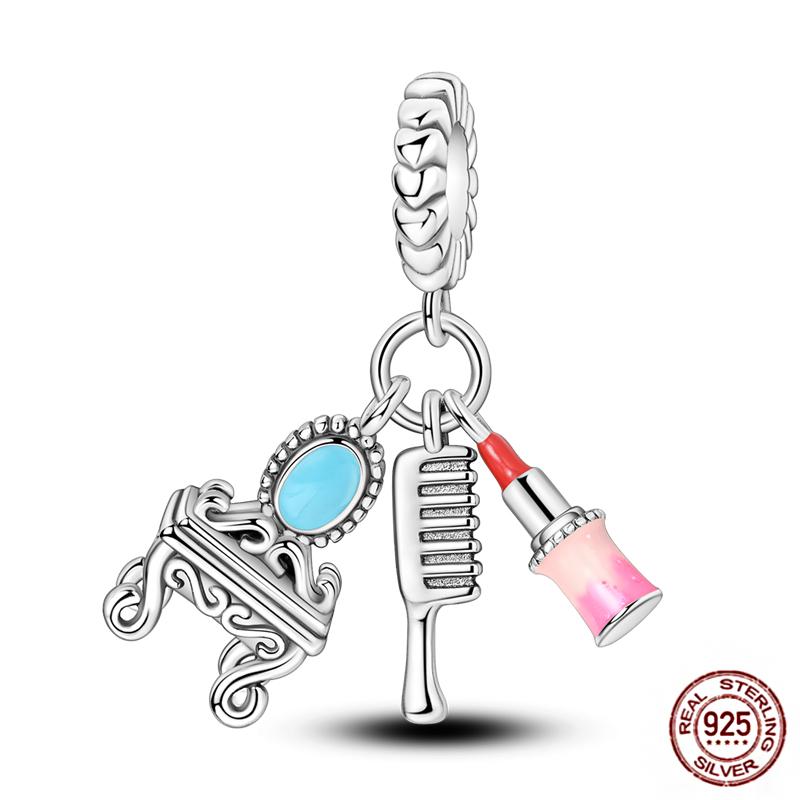 Daily Articles Copper Pink Perfume Charms Camera Dumbbell Smart Watch Beads Fit Original Bracelets Diy Jewelry Gift