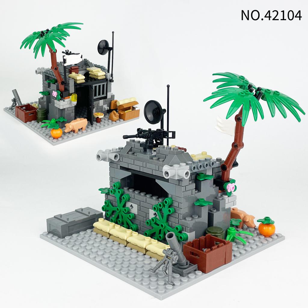 Sama Military Bunker 42104 Construction Children Assemble Small Particle Building Block Toy Baseplate Accessories