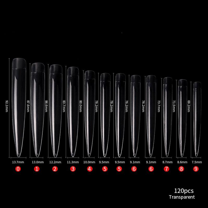 120 buc. XXL Extensie de vârfuri pentru unghii false Acoperire completă sculptate, transparent, natural, artificial, pentru unghii false, gel pentru unghii, instrumente pentru manichiură