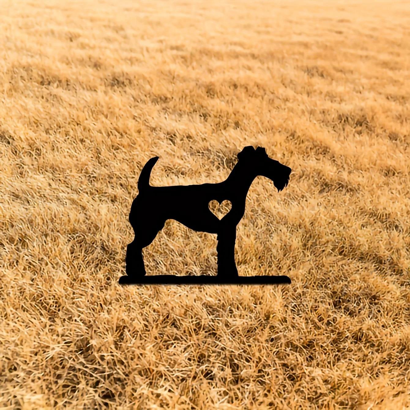 

Большой шнауцер собака садовый кол железный художественный силуэт металлический знак двора двор искусство сад уличное украшение домашнее животное памятный