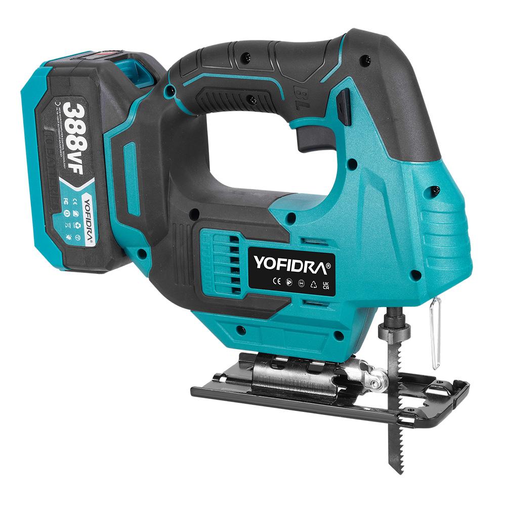Yofidra Brushless 19mm Electric Jig Saw Infrared Laser Curve Saw Variable Speed MultiFunction Cutter For Makita 18V Battery Pin