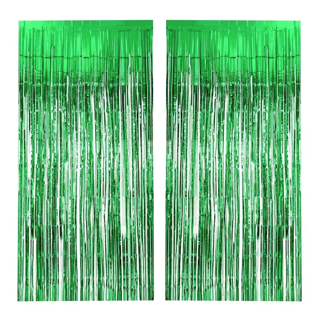 2-piece Set Of Colorful Birthday Decoration Backgrounds, Aluminum Foil Curtains With Ribbons, Ball Decorations, And Decorative Studio Accessories