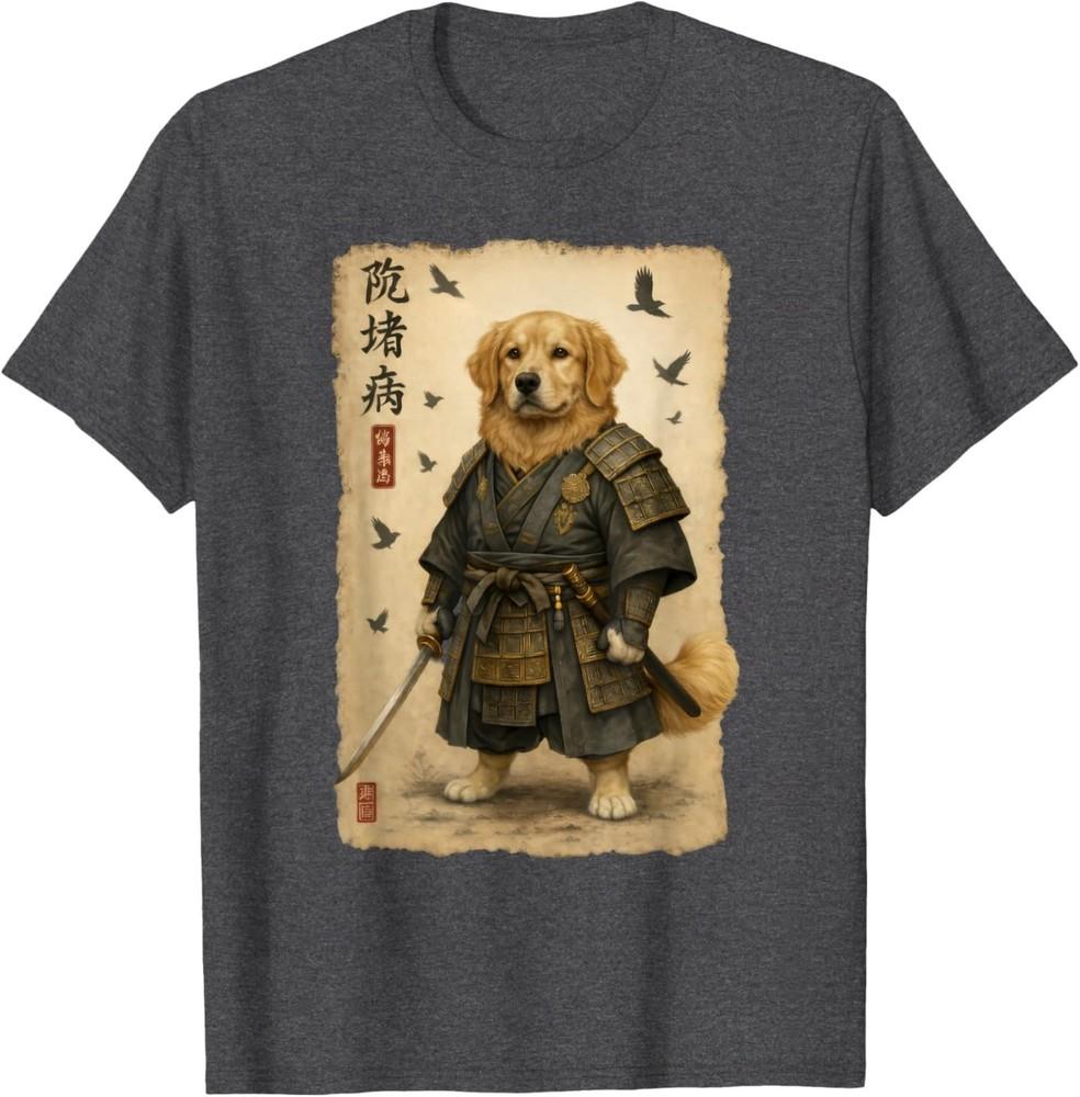 

Golden Retriever Dog Samurai Art Japanese Vintage TShirt Unisex T-Shirt XXL