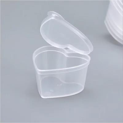 10Pcs Love Heart Shaped 45ml Transparent Packaging Box With Lids DIY Slime Pudding Sealed Plastic PP Storage Box
