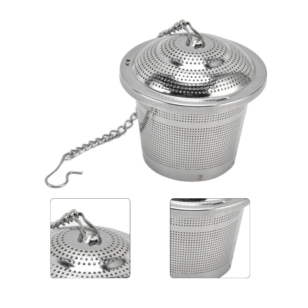 Stainless Steel Loose Tea Steeper Barrel Shaped Tea Infuser With Saucer Tea Ball Tea Brewing