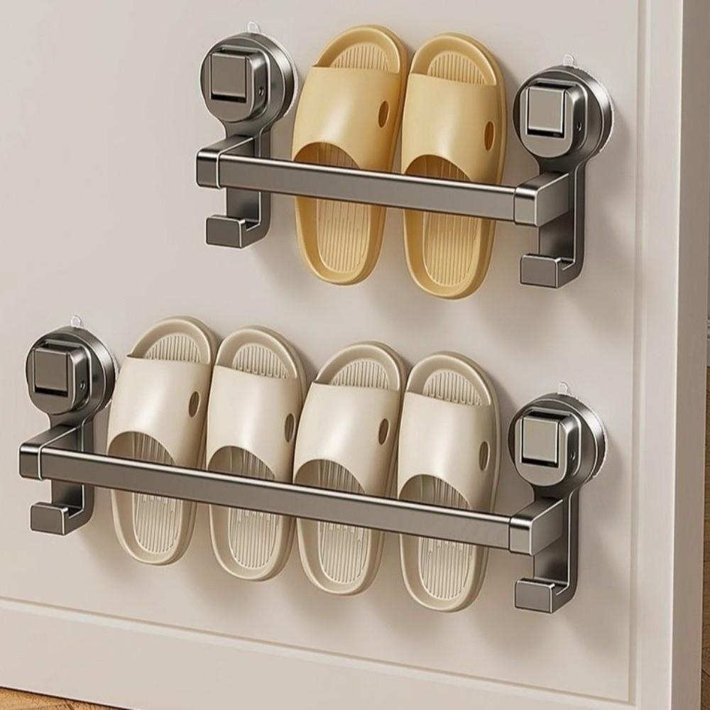 30/40/50CM Suction Cup Towel Rack Grey Bathroom Organizer Rustproof Wall Mounted Rack  Balcony