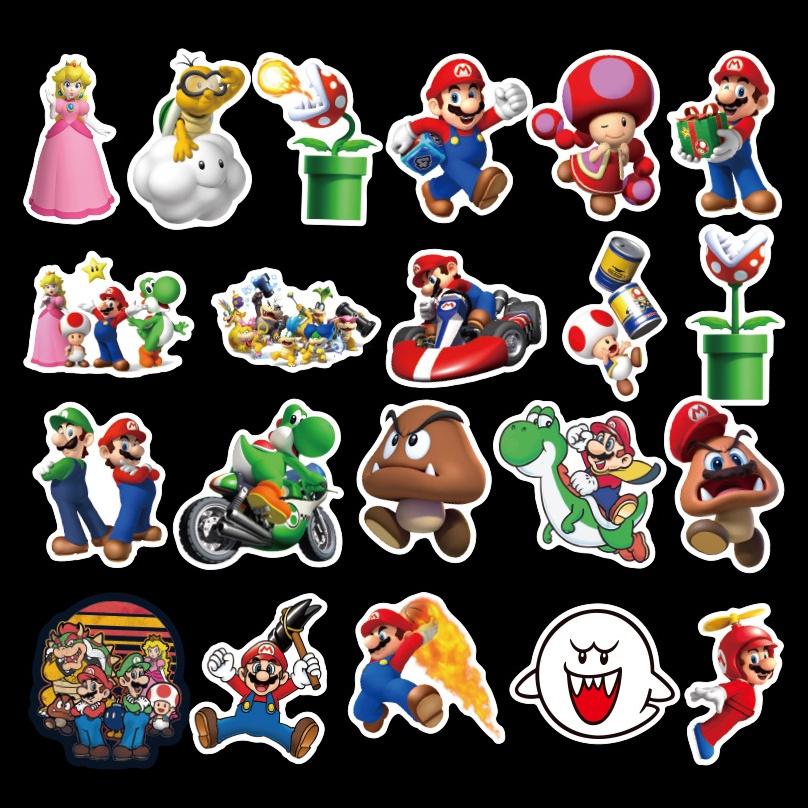 Super Mario 100pcs Bros Princess Kawaii Notes Stickers Laptop Waterproof Bikes