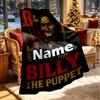 Custom Name Personalized Bride of Chucky Print Blanket, Home Decor, Bedroom, Sofa, Camping, Couch, Gifts for Birthday Christmas