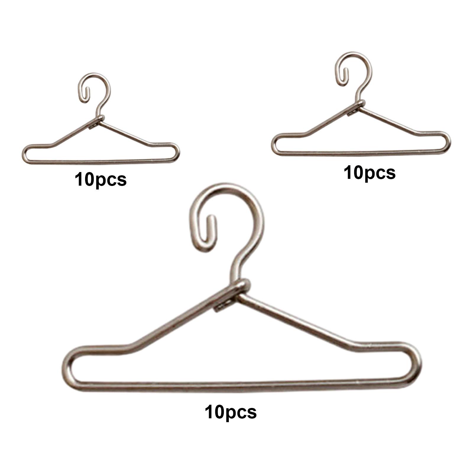 

10 Pieces Dollhouse Playset Mini Clothes Hangers Pretend Play Dollhouse Clothes Hangers Doll House Clothing Rack for 1/12 1/8 чорний