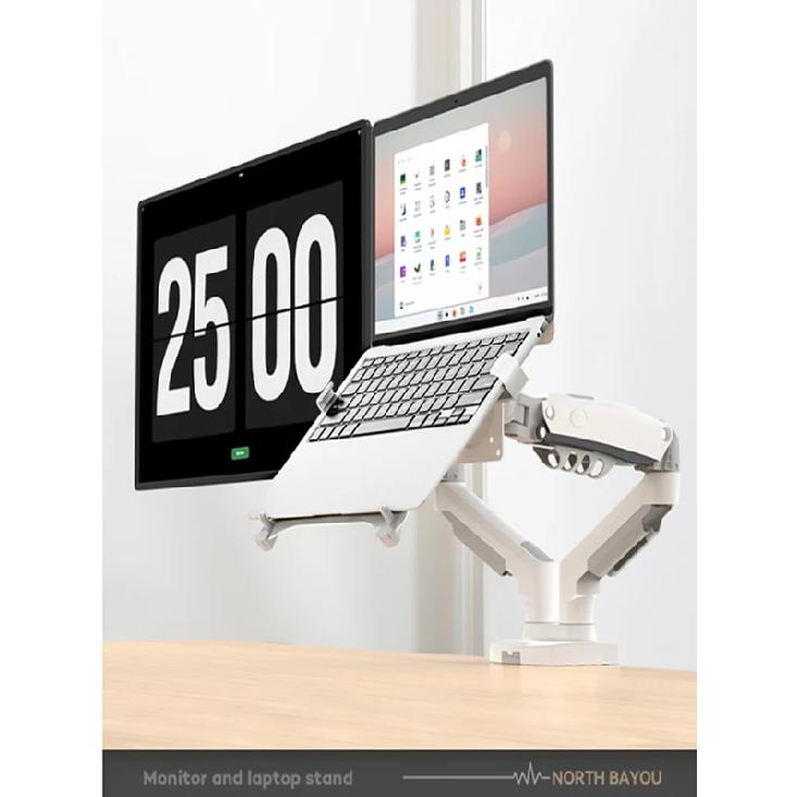 Supporto a Braccio Doppio a Molla a Gas Desktop NB F160 + FP-2 per Monitor 17"-27" + Supporto per Laptop 10"-17" Supporto a Pressione d'Aria Carico 2-9kg