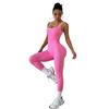 Shein Gerippter Colorblock Einteiler Yoga-Jumpsuit - Schnelltrocknender Fitnessanzug.