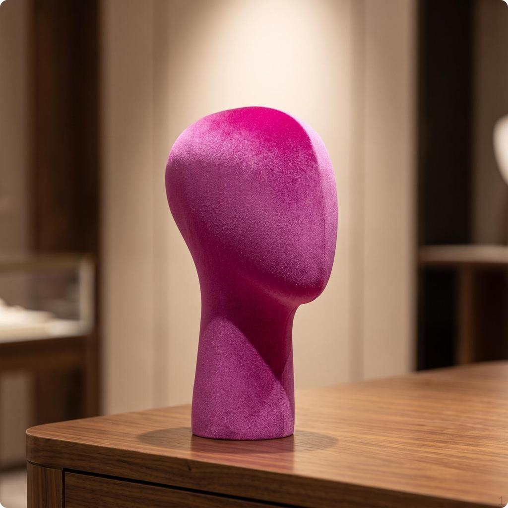 Mannequin Head with Bust Velvet Flocked Soft for Retail Counters
