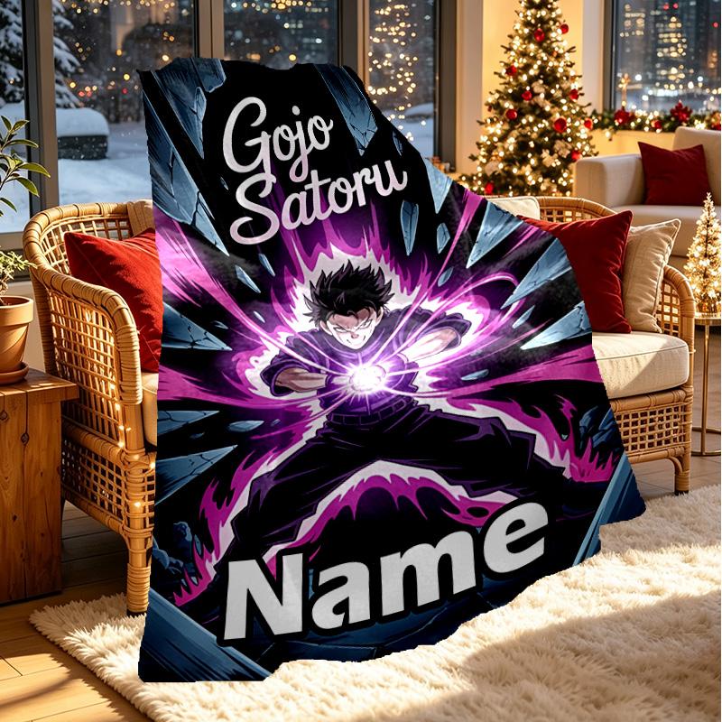 Custom Name Personalized Jujutsu Kaisen Print Blanket, Home Decor, Bedroom, Sofa, Camping, Couch, Gifts for Birthday ChristmasEnthusiasts