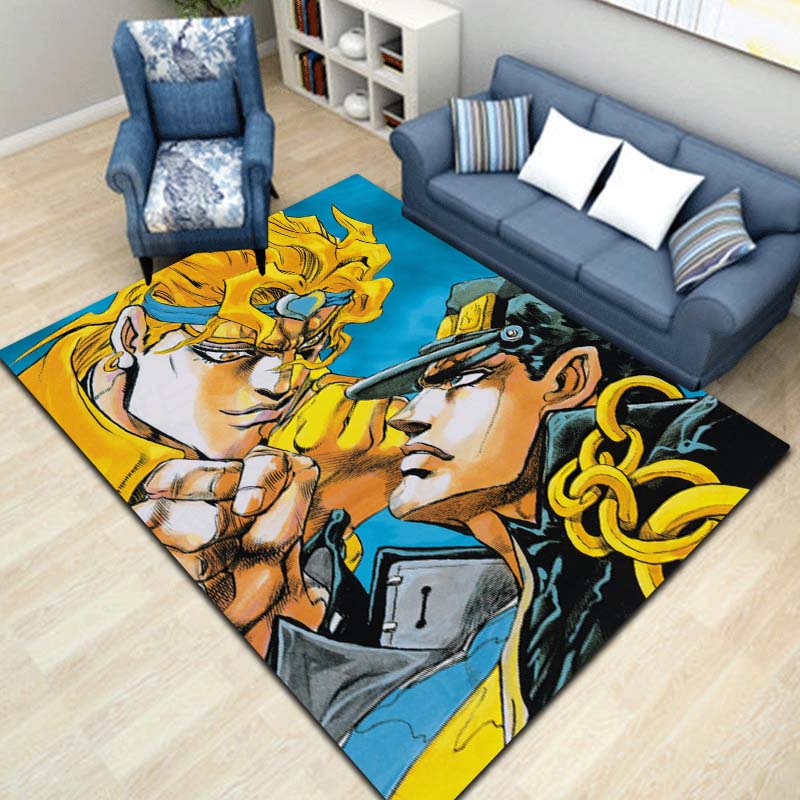 3D Classic Anime J-JoJo's Bizarre Adventure Game Printed Carpet Tea Table Living Room Bedroom Decoration Anti slip Carpet Gift