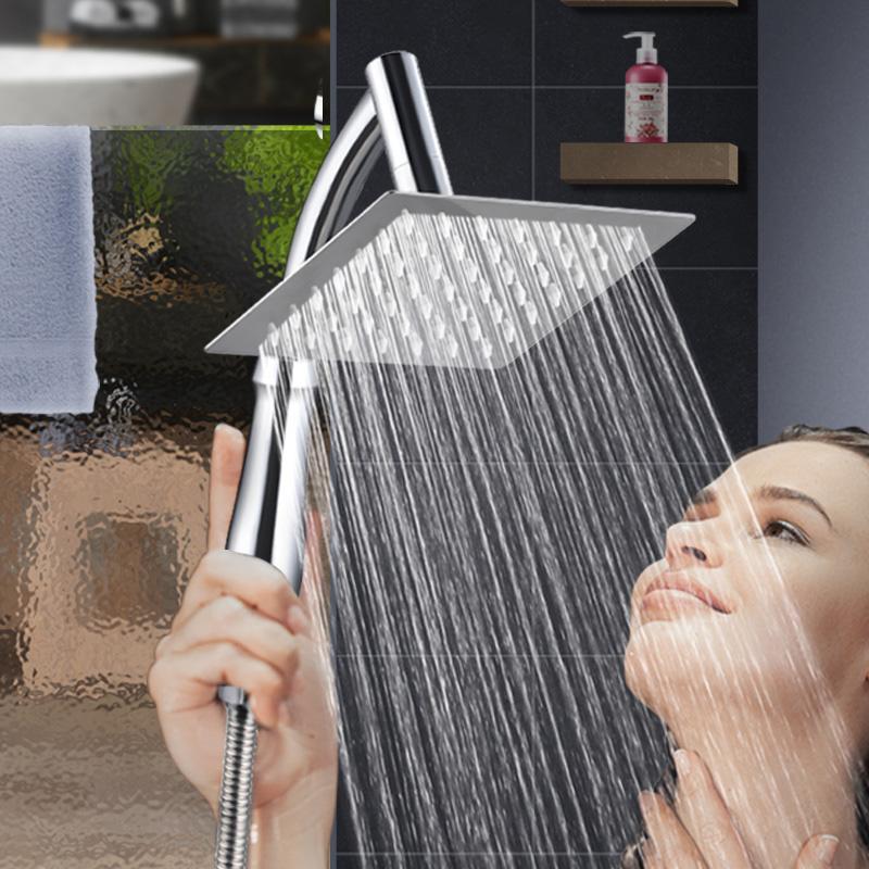 Bathroom 8 inch shower head orbicular ABS Chrome shower head water saving bathroom rain spa square handheld 8 ” ELA087-8