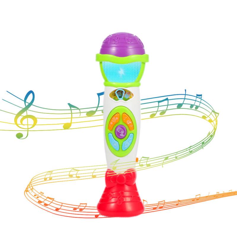 hot! Portable Kids Singing Karaoke Microphone,Voice Changing And Recording with Colorful Light Musical