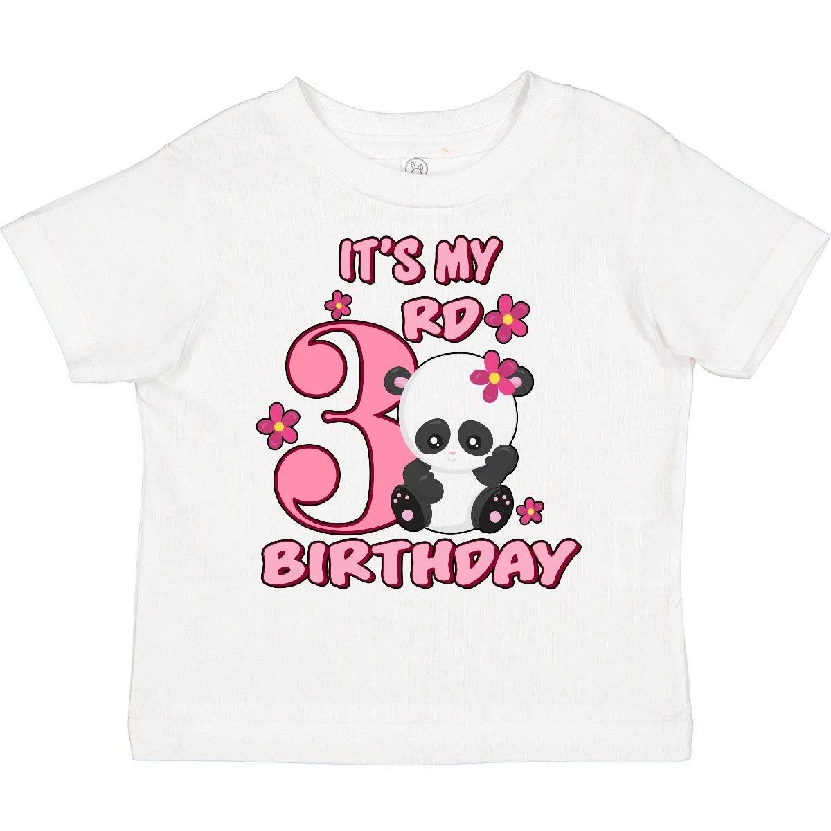 

Inktastic It s My Third Birthday With Panda Bear Toddler kids boys T-Shirt Birthdays Girls 100