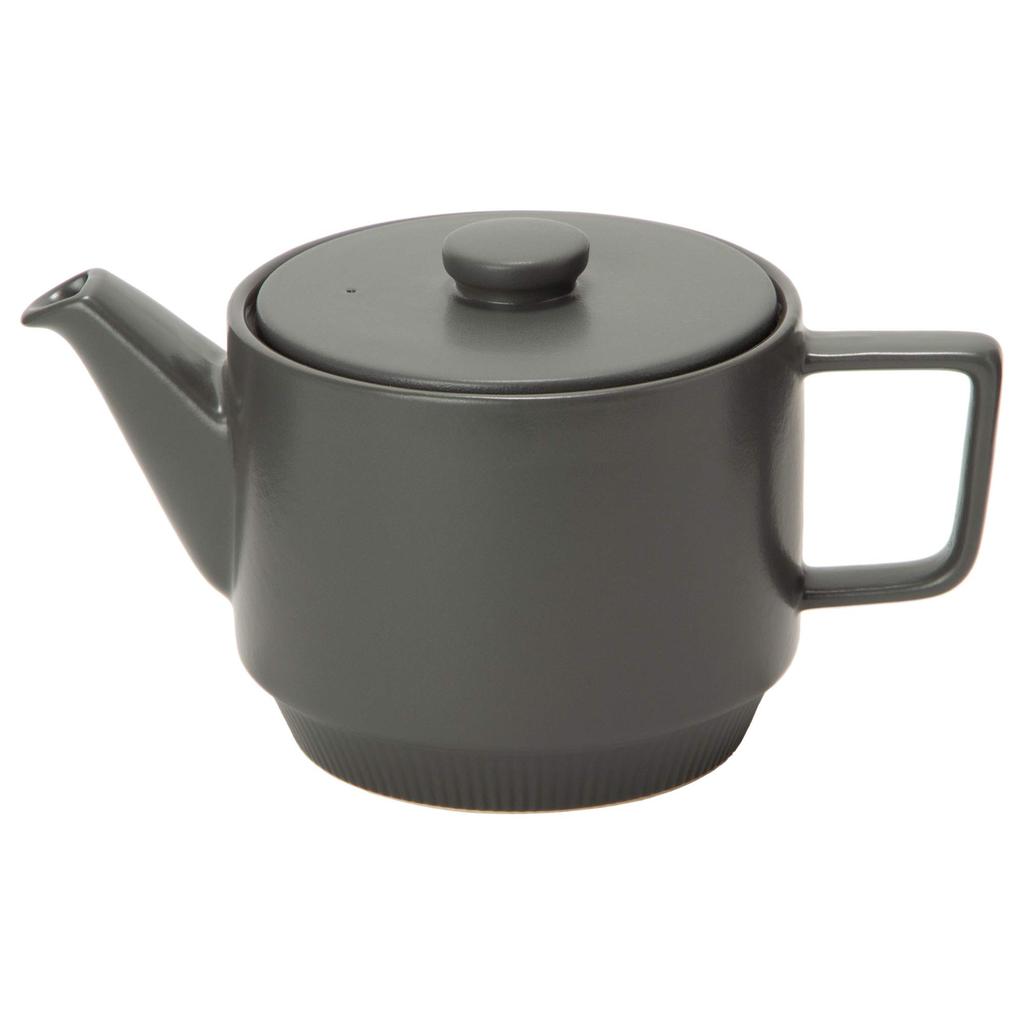 MIKASA Teapot, Weekend, Gray, Diameter 13.3 x Depth 10.4 x Height 10.7 cm, 550ml, Microwave, Dishwasher, and Oven Safe, T-789483