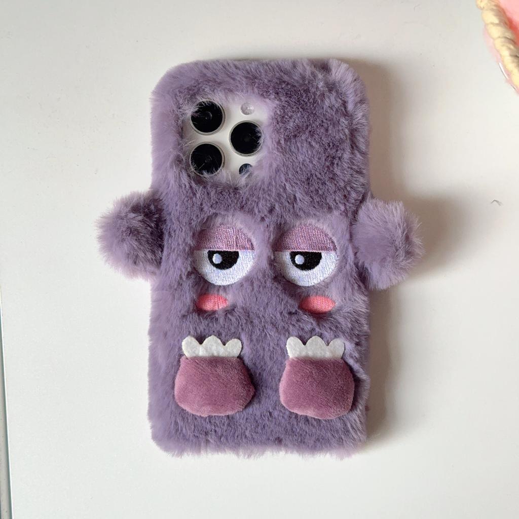 3D Cute Cartoon Funny Phone Cases For Goolge Pixel 6 7 8 9 Pro XL &iPhone 17 Air 16 15 14 13 12 Mini Pro Max Fluffy Plush Soft Bumper Protection