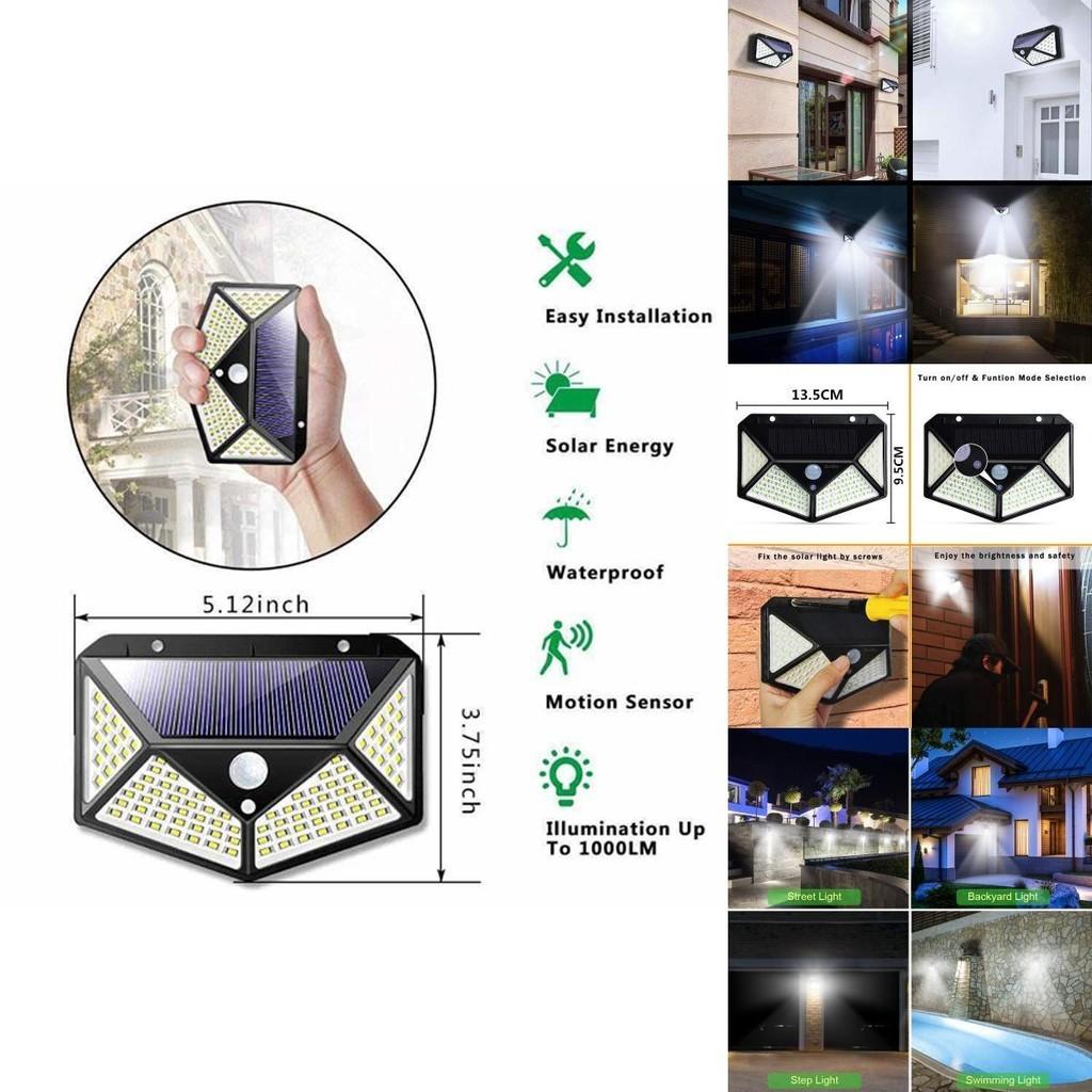 Langlebige und wasserdichte 100 LED Solarleuchten Gartenwandleuchte mit intelligentem Bewegungssensor
