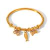 Pendant 18k Gold Stainless Steel Bangle, Niche Design Hand Jewelry, Titanium Steel Non-fading Bangle for Women