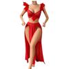 Set de lenjerie de dansatoare sexy din buric european-americană: Costum erotic și tentant pentru femei