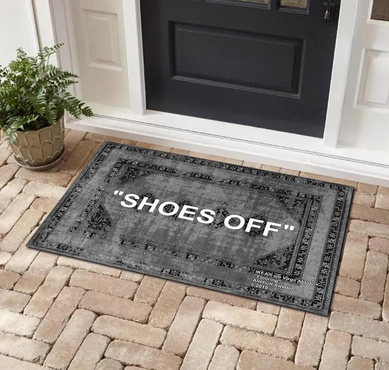 

Shoes Off Written Mat Sneakerhead Mat Welcome Mat Door Outdoor Mat Door Entrance Durable Personalized Mats Area Mats Gray Mat 30X50CM
