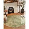 Pastoral Style Living Room Decoration Green Carpet Round Rugs for Bedroom Washable Lounge Floor Mat Anti-slip Bedside Soft Rug