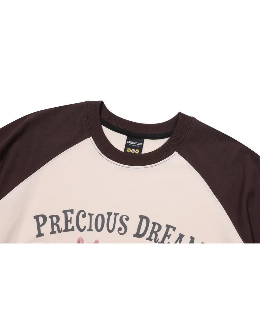 CPGN STUDIO Precious Raglan Short Sleeve Tee Brown