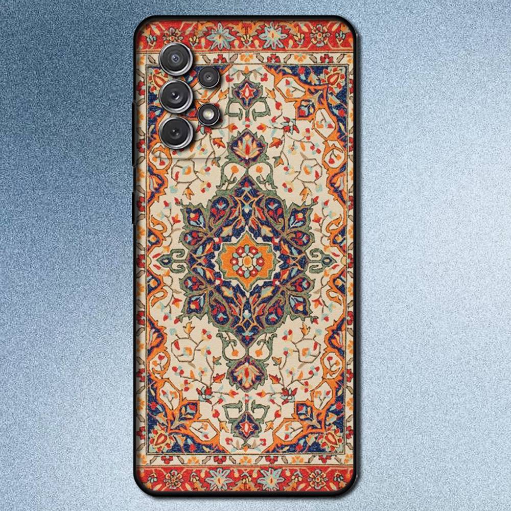 

Persian carpet Floral Phone Case For Samsung S25,S24,S21,S22,S23,S30,Ultra,S20,Plus,Fe,Lite,Note,10,9,5G Black Cover Samsung S25