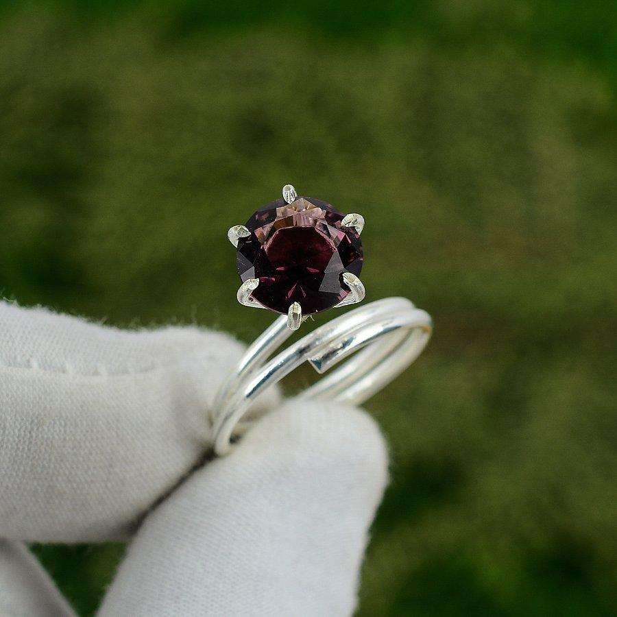 Sisters Day Deal African Amethyst Stone Mother Boho Ring Jewelry Sterling Silver Adjustable