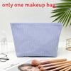 Modern Striped Polyester Toiletry Bag With Breathable Design For Travel And Daily Use