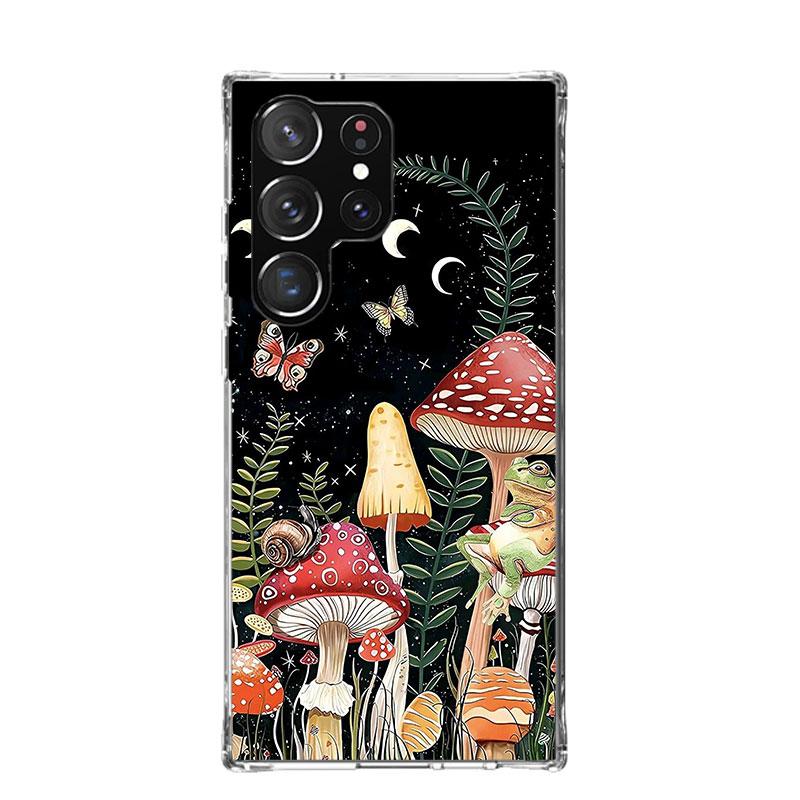 

Colorful Mushroom Phone Case For Samsung Galaxy S22 S23 S24 S25 Ultra S21 FE S20 Plus S10 + S25 Edge Art Customized Coque Samsung S24