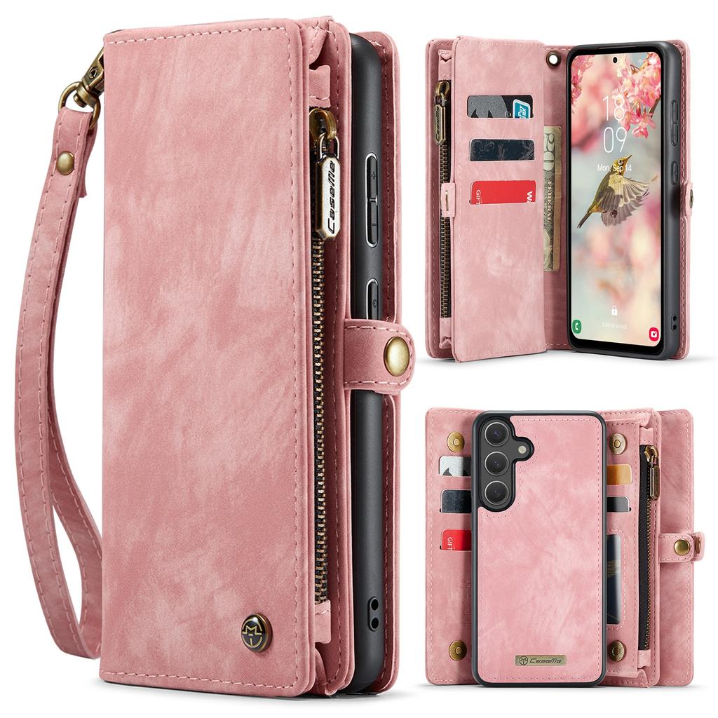 For Samsung Galaxy S26 Phone Cases CASEME 008 Leather Cover with Detachable Wallet and Strap