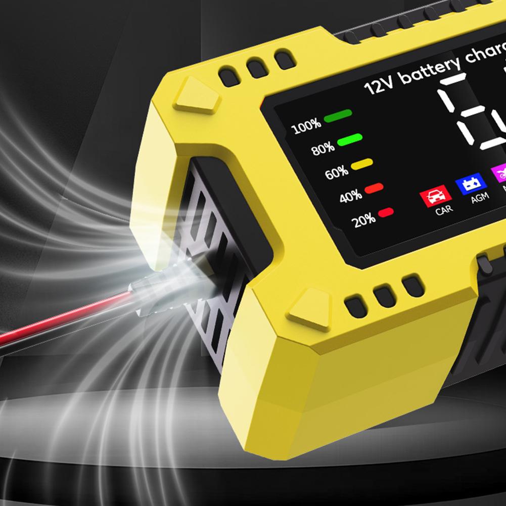 6A 12V Car Battery Charger Moto Battery Charger Car and Motorcycle Battery Charging Unit for Lead-Acid AGM GEL Batteries