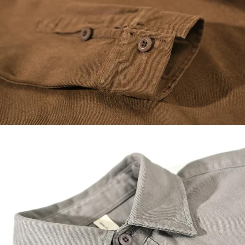 Мужские рубашки-карго в японском стиле с квадратным воротником — фото 7