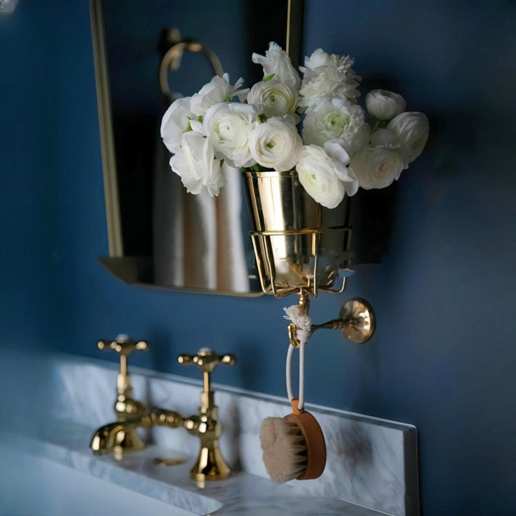 Vas de Perete Elegant Container Metalic Vintage Vaz pentru Aranjamente Florale Decorare Organizare Casă Bucătărie Baie