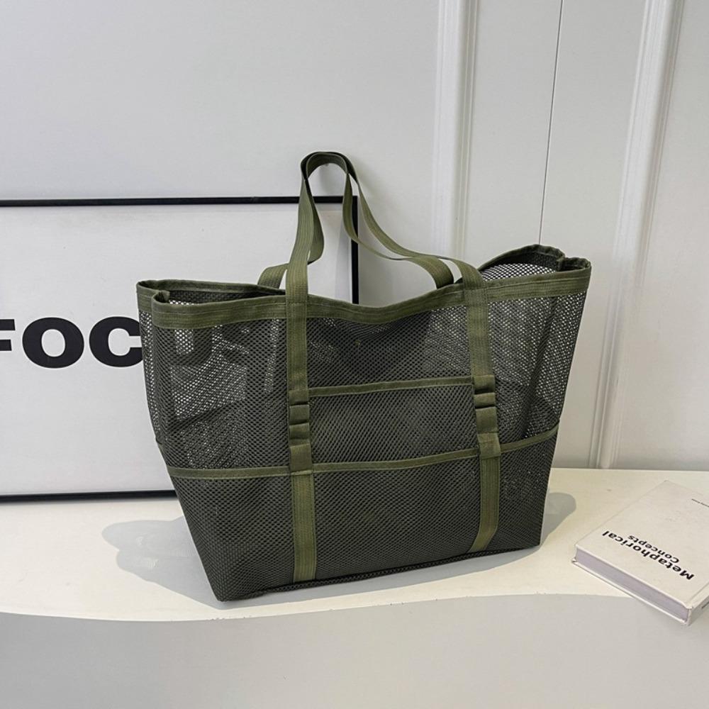 

Nylon Shoulder Bag Toiletry Storage Bag Toiletry Bag Swimming Bag Mesh Beach Bag Swimming зелений