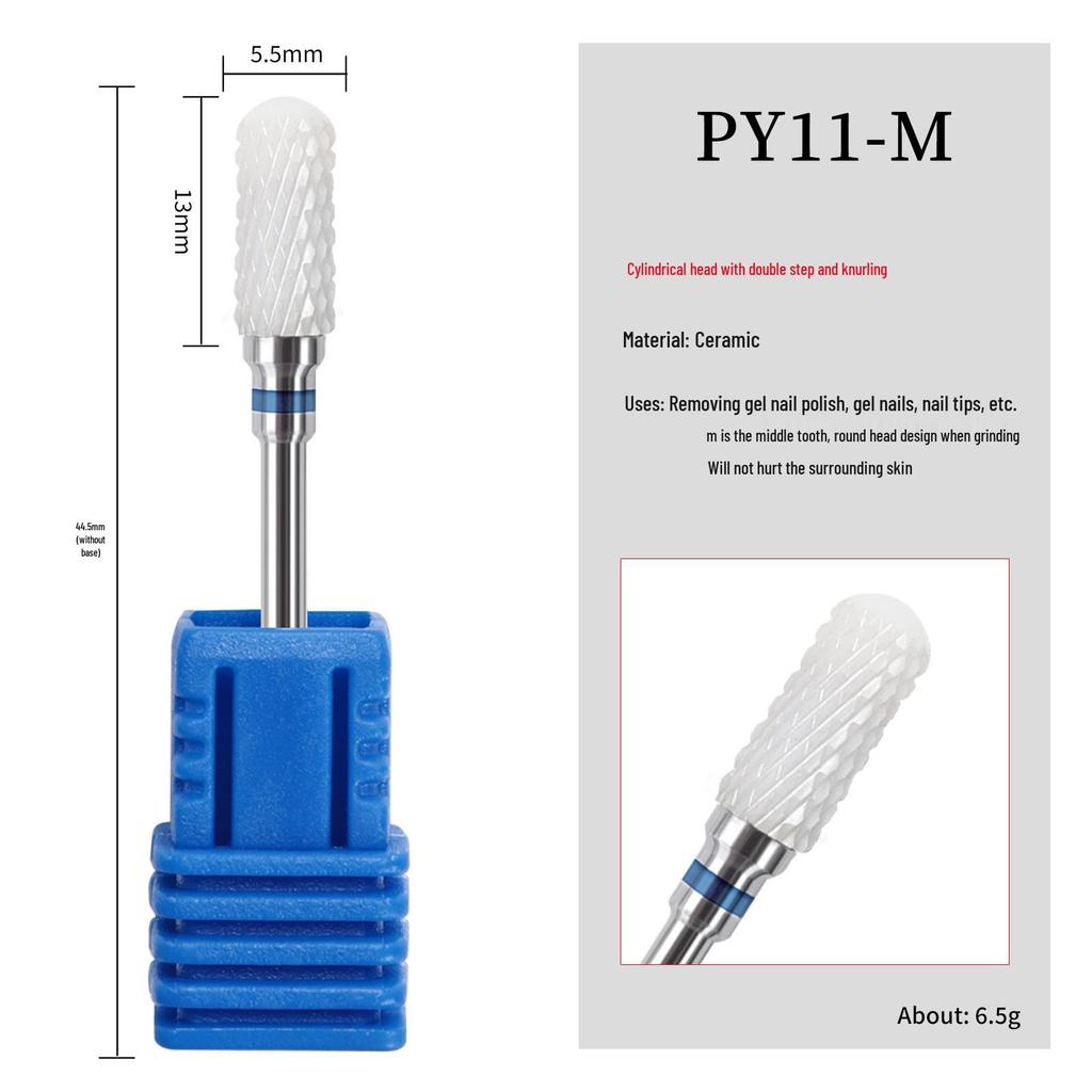 Ceramic Nail Grinding Head - Corn Bullet Rocket Shape for Electric Nail Grinder