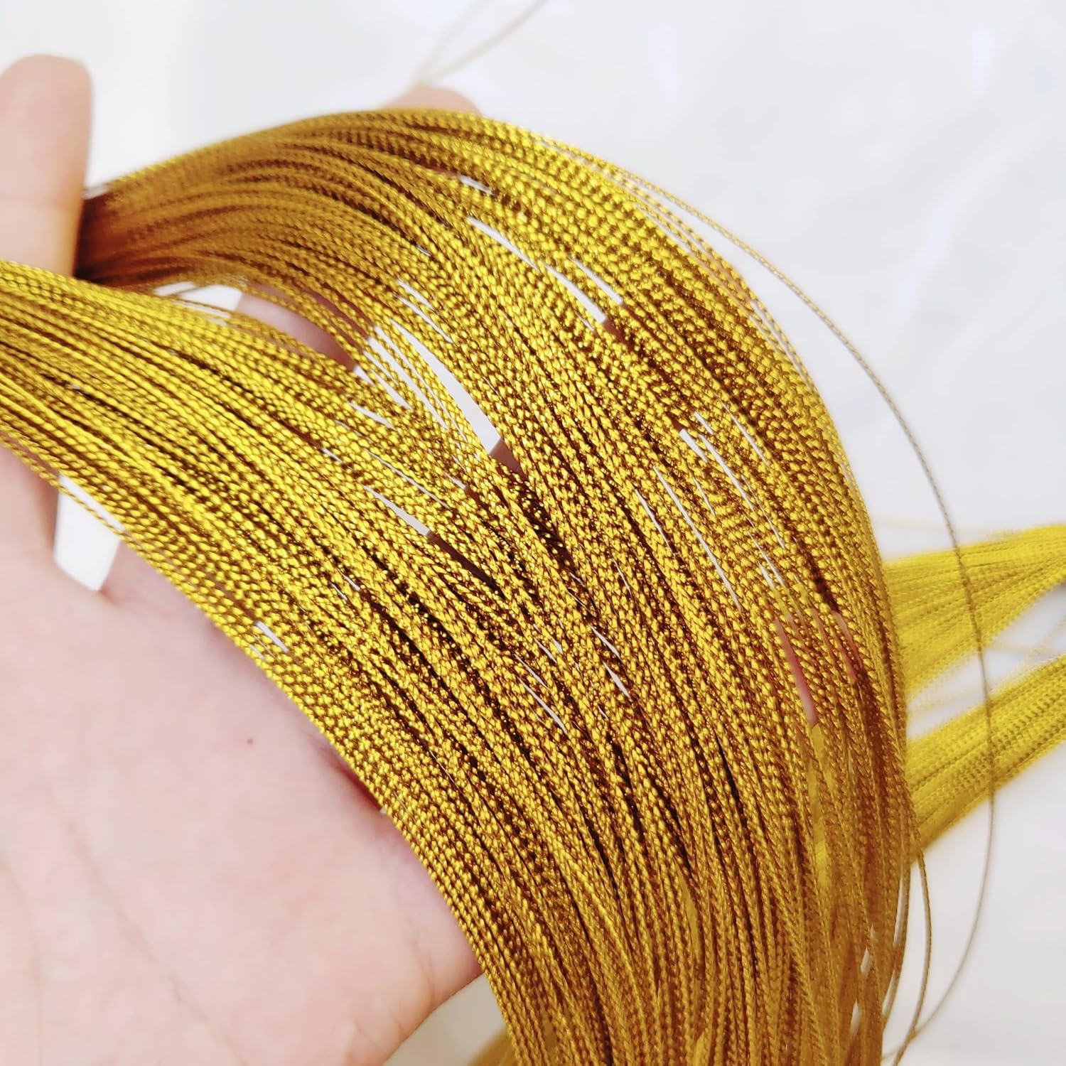

1000/100m Gold Silver Thread Gift Wrap Strings for DIY Jewelry Making Price Tags Hanging Threads Christmas Balls Pendents Ropes Width- 1mm&100M- (1roll) золотой