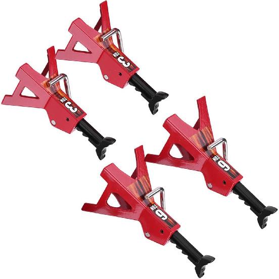 4pcs RC Car Scale Jack Stands, 1/10 RC Scale Decoration Metal Jack Stand High Simulation 6 Ton 3 Ton Cars Stands Rc Crawler Car Stands Model for D90