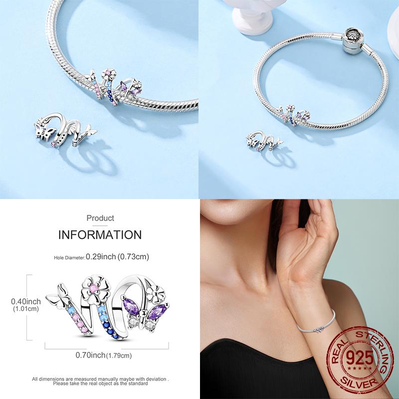 Colorful Butterfly Dangle Charms Copper Parrot Ladybug Beads For Women Fit Original Bracelets Diy Jewelry