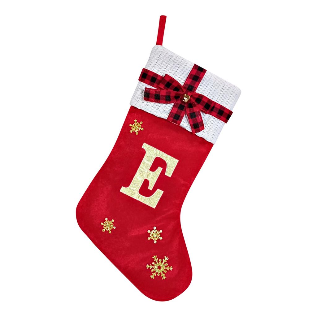 Christmas Stockings Small Embroidered Letter Knitted Xmas Hanging Stocking Decorations Christmas Party Decor