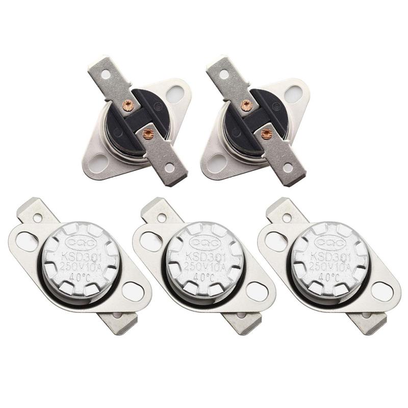5 Pcs KSD301 Thermal Control Switch 250V 10A Normally Closed NC Thermostat Temperature Switch