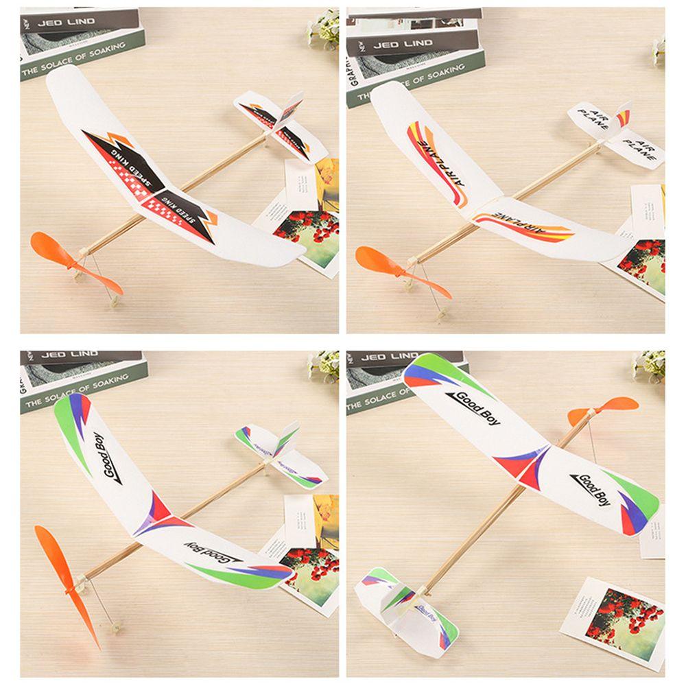 Toys for Students Airplane Model Rubber Bands Power Foam Plane Flying Glider Aircraft Toy