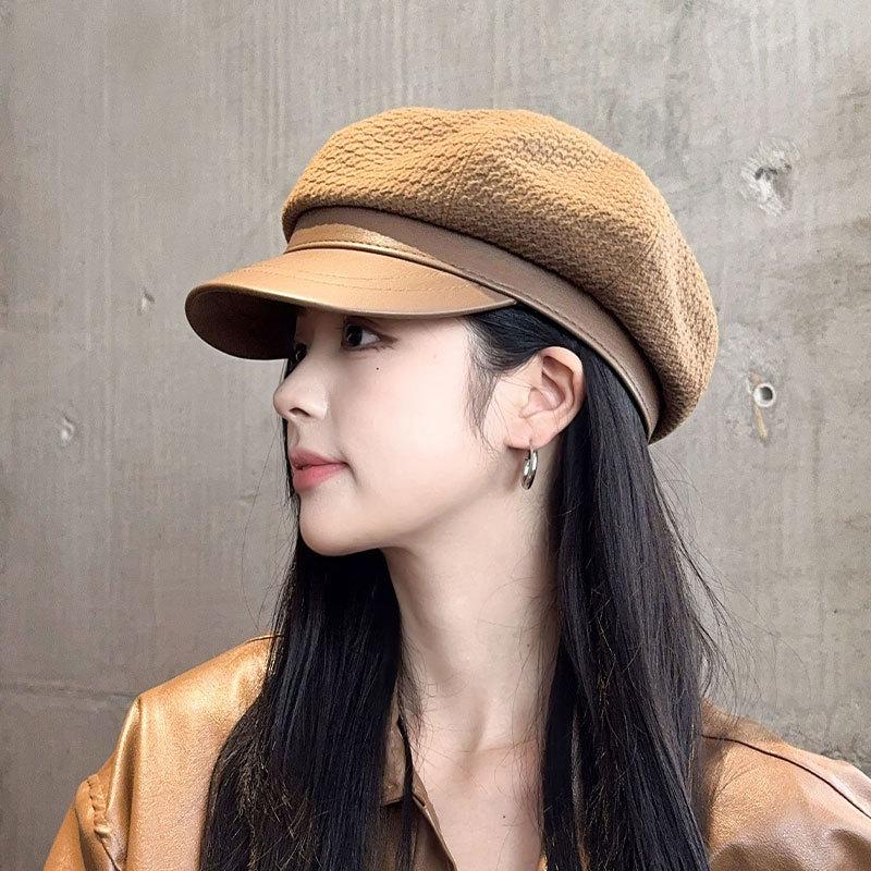 Women's Stylish Beret Hat, Lightweight Knitted Painter Hat, Urban Chic Retro Newsboy Cap for Fall/Spring, Casual, Christmas Gift