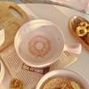 ZISIZ Donut Ceramic Handle Bowl with Utensils