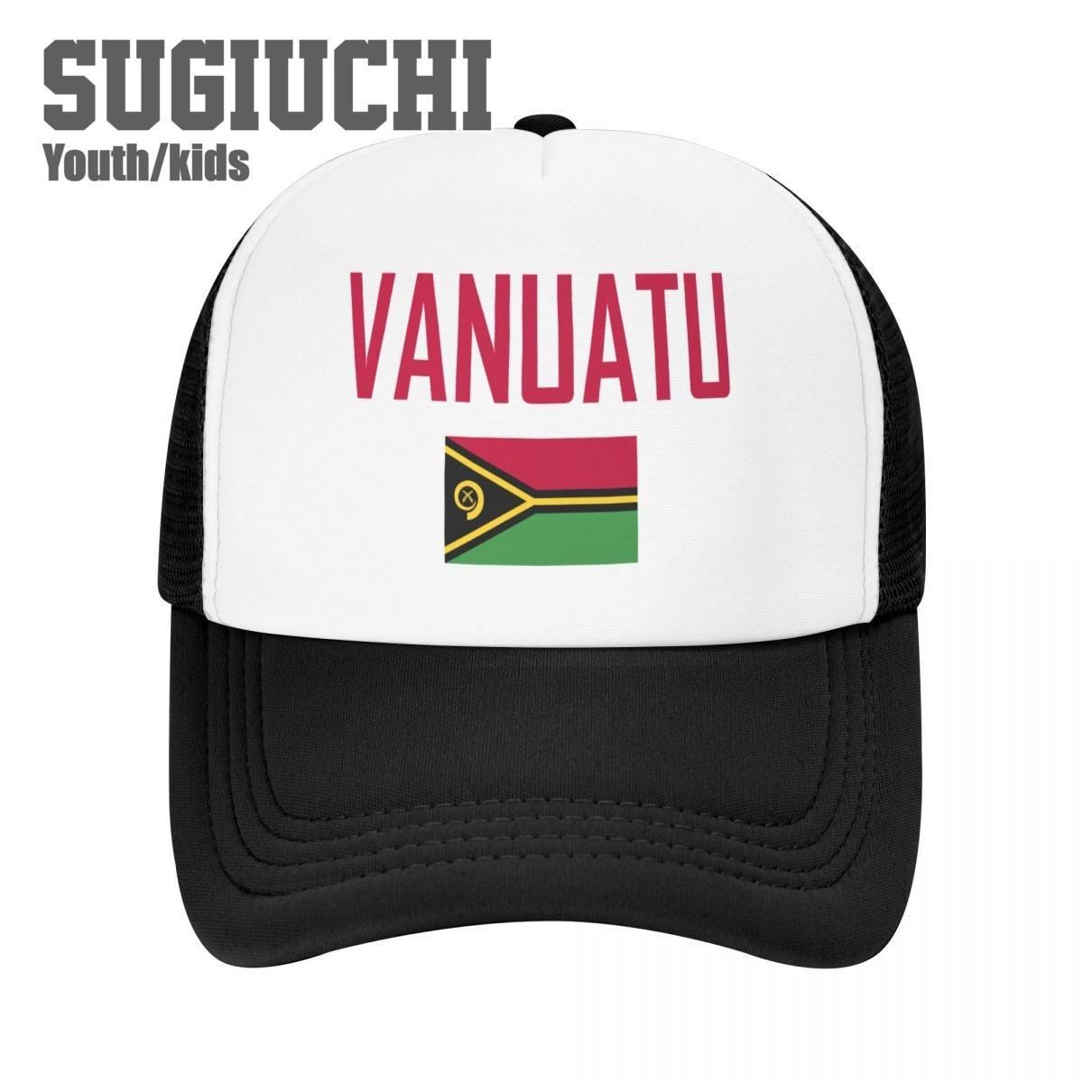 

Kids Mesh Cap Hat VANUATU Flag And Font Baseball Caps for Youth Boys Girls Pupil Children s Hats Outdoor Sports Unisex