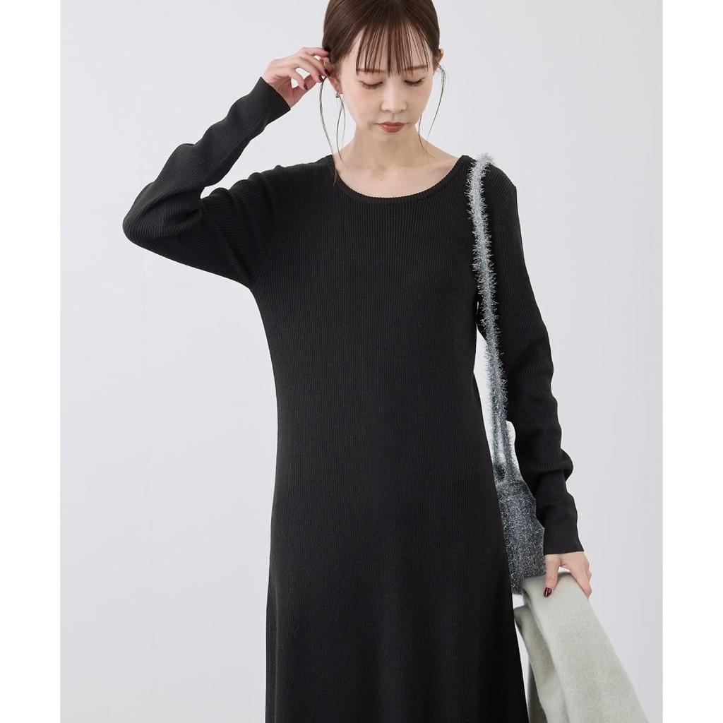 ROPE PICNIC Lamellibe Knit Black Size 38 Dress, (01),