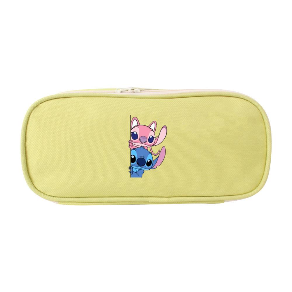 Stitch Colorful Pencil Case Canvas Storage Bag For Elementary School Students